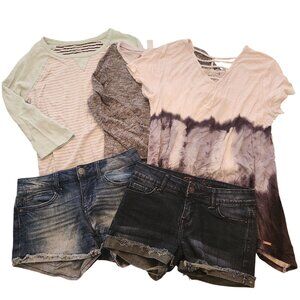 BUNDLE (5) Women's Clothing Casual Shirts Jean Shorts Summer Fall Size XS